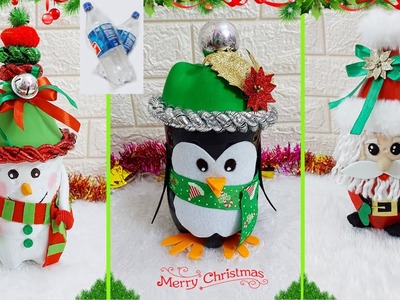 DIY 3 Christmas Decoration idea with Plastic Bottle | Best out of waste Christmas craft idea????149