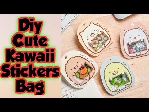 Diy Cute Kawaii Stickers bag.how to make kawaii sticker at home.handmade cute kawaii sticker.sticker