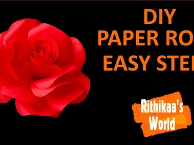 DIY | Paper Rose Making | Realistic look Paper Rose | How to Make Paper Roses | 3D Rose