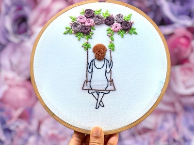 Easy Hand Embroidery: Simple Portrait Embroidery Hoop Ideas| Portrait with Floral Design| Artometry