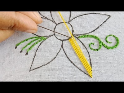 Hand Embroidery Amazing Checkered Stitch Flower Tutorial-Super Easy Flower Design,Flower Embroidery