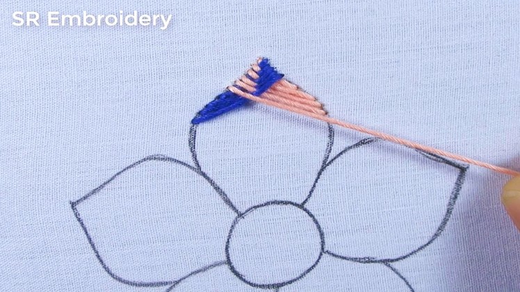 Hand Embroidery New Fancy Elegant Colourful Flower Amazing Design With Easy Following Sewing Stitch