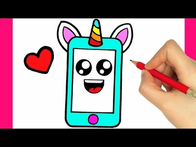 HOW TO DRAW A CELL PHONE EASY - DRAWING AND COLORING A CELL PHONE