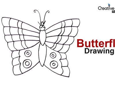 How to draw Butterfly easy (step by step) | Beautiful Butterfly drawing #Shorts