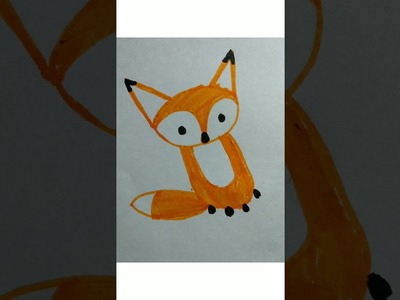 How To Draw Cartoon Fox |Easy Drawing For Kids|#Shorts