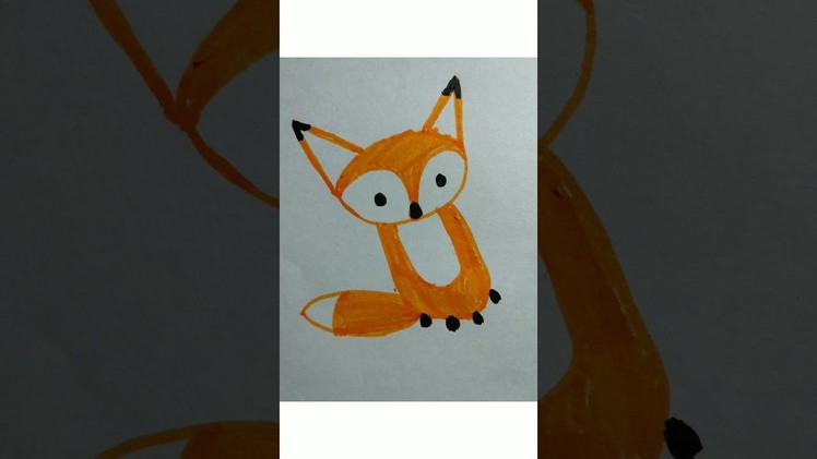 How To Draw Cartoon Fox |Easy Drawing For Kids|#Shorts