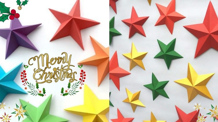 How to make Christmas Stars | Christmas Craft | Christmas paper stars| Christmas decoration at home