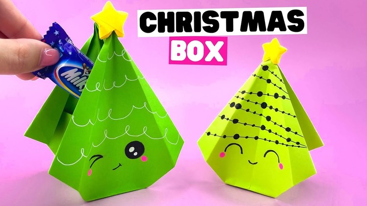 How to make EASY origami CHRISTMAS BOX [origami Christmas tree box]