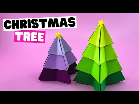 How to make origami CHRISTMAS TREE, EASY no glue [3d origami Сhristmas tree tutorial]
