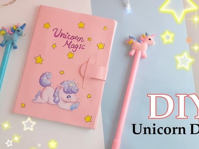 How to make unicorn diary with paper without cardboard | diy unicorn diary without gluegun  #unicorn