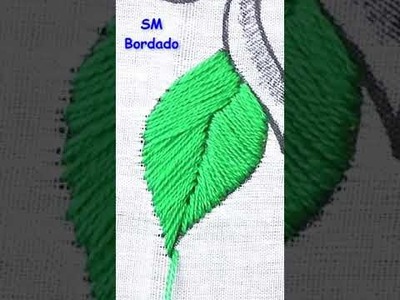Leaf embroidery design | Beautiful leaf tutorial | Hand Embroidery Leaf Design #shorts