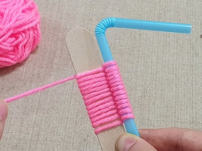New & Easy Flower Making Idea wtih Woolen - Hand Embroidery Amazing Trick - DIY Wool Flower Design