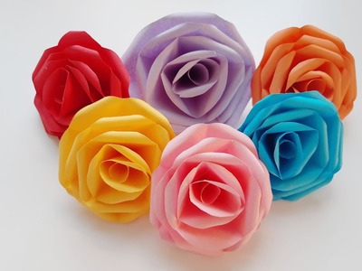 Origami | decoration : Paper rose ; Rose en papier ; 如何制作纸玫瑰花