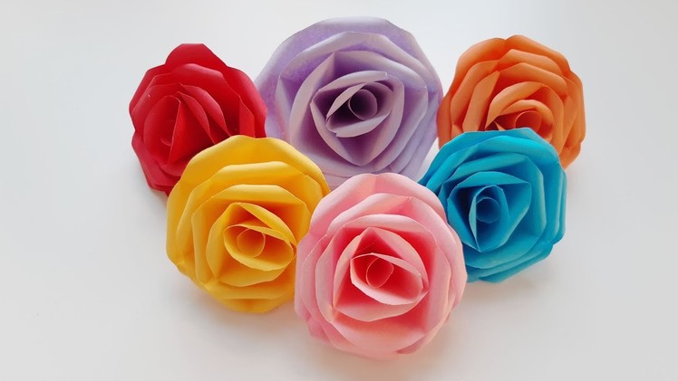 Origami | decoration : Paper rose ; Rose en papier ; 如何制作纸玫瑰花