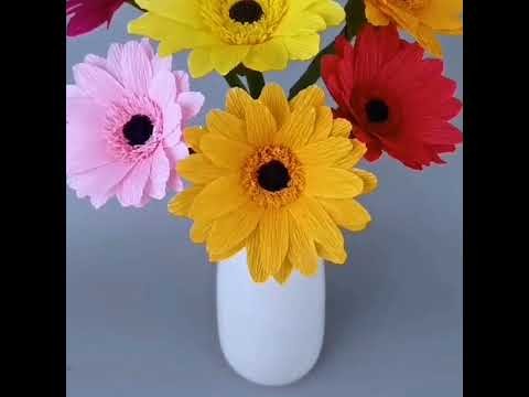 Paper flower ll flower making with paper ll paper crafts  #paperflower #crafts