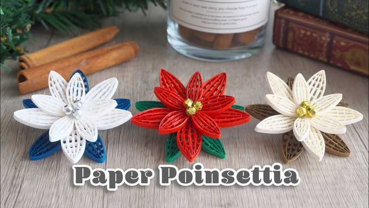 クリスマス飾り｜紙で作るポインセチアの作り方 - DIY How to Make Paper Poinsettias. Christmas Decor