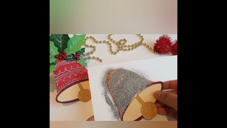 Christmas Bell Glitter Art | How to make Glitter Christmas Bell