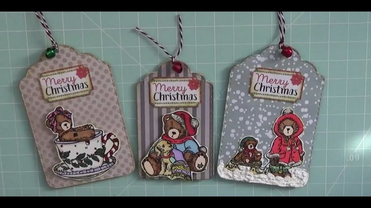 Christmas Gifts Decorative -Christmas Bear Tags Tutorial from Isabel_gabe- #Alinacutle® #AlinaCraft