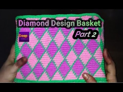Crochet diamond design basket - Part 2. crochet wire bag. single crochet basket base