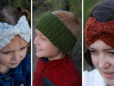 CROCHET: Easy Ear warmer in 4 Styles, Step by step crochet pattern by Winding Road Crochet
