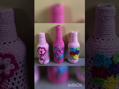DIY using woollen thread. bottle arts and other craft. Christmas crafts