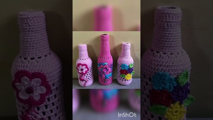 DIY using woollen thread. bottle arts and other craft. Christmas crafts