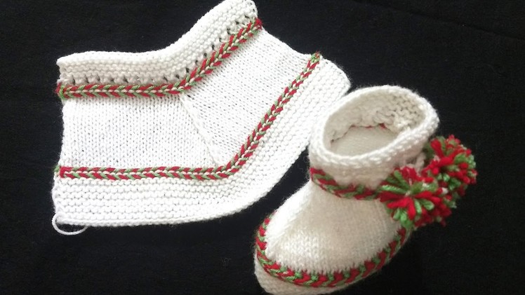 Easy Knitting Baby Shoes , Socks , Slippers , Booties आसान बेबी शूज , मोज़े की बुनाई