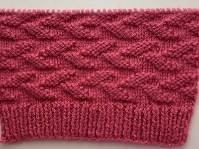Horizontal Leaf Stitch Pattern For Sweater.Blankets