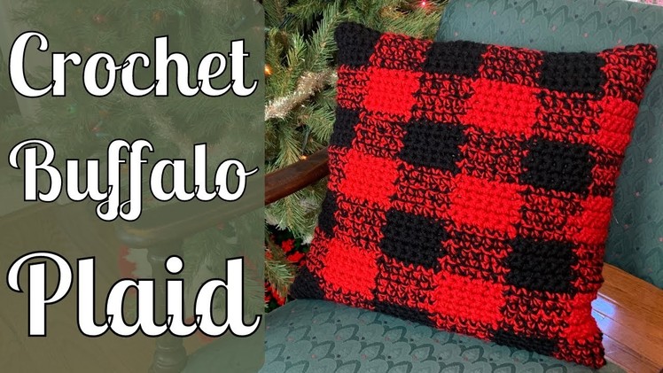 How to Crochet 2 Strand Buffalo Plaid (Buffalo Check) | Only 2 Yarn Colors Needed!