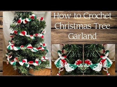 How To Crochet Christmas Tree Shelf Garland - Quick & Easy!