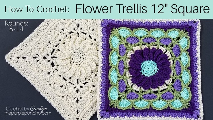 How To Crochet Flower Trellis 12" Square