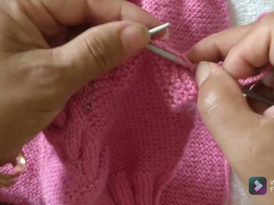 How to knit coat style baby cardigan sweater part 3