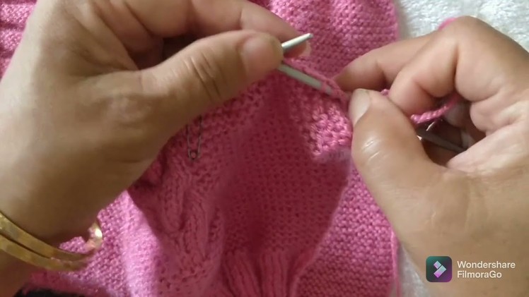 How to knit coat style baby cardigan sweater part 3