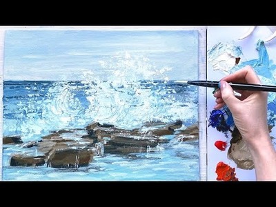 Ocean Painting Tutorial in Acrylics, Step by Step Beach