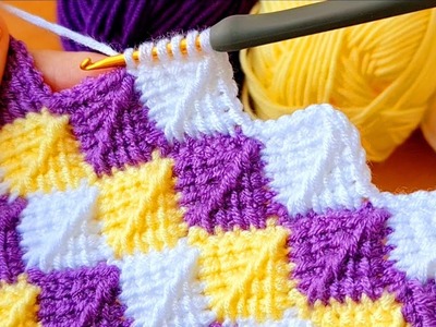 Super Easy Knitting krochet Tunisian beybi blanket