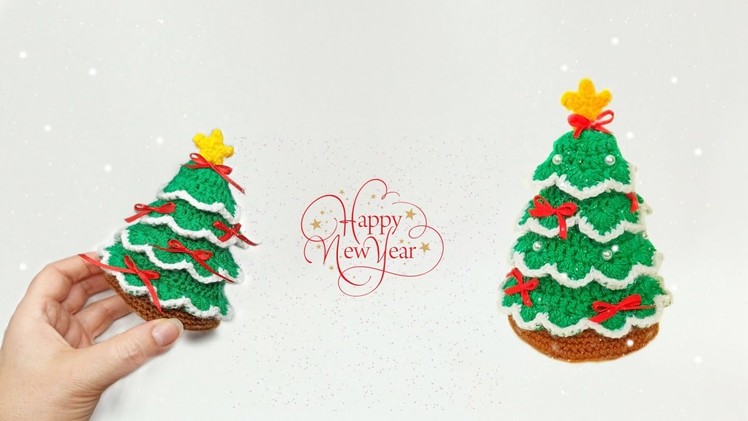 Вязаная елка крючком . Новогодняя игрушка крючком . Crochet christmas tree . Новогодний декор