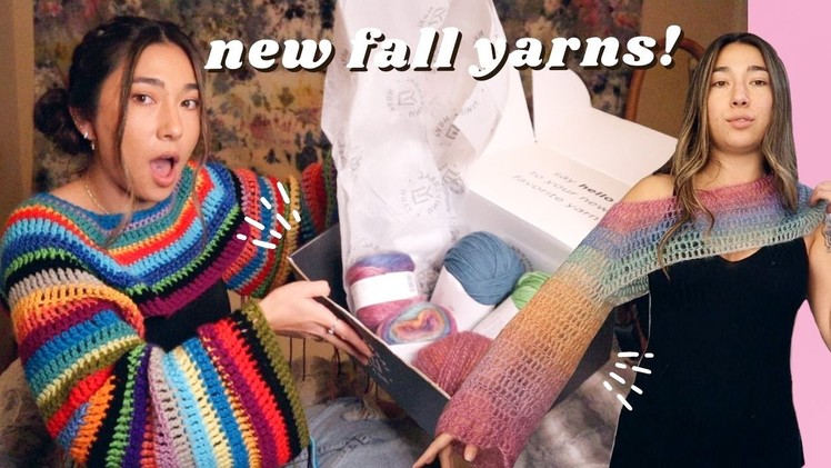 Work day as a crochet designer | fall yarns + mohair sweater