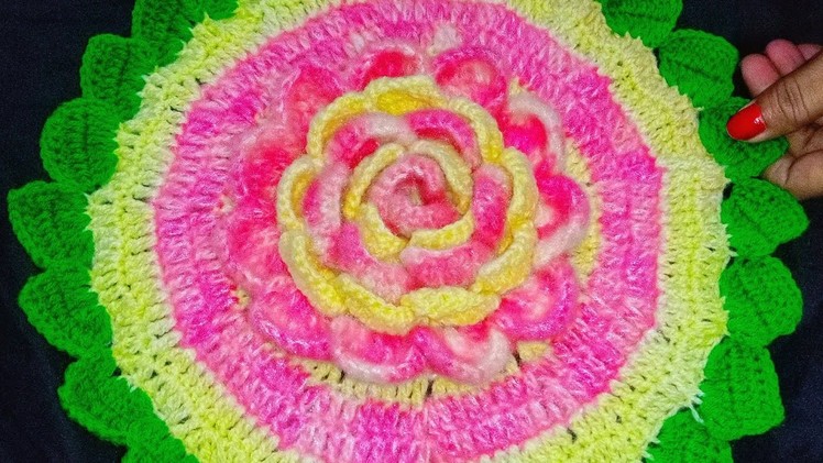 Wow beautiful design| crochet new design for thalposh| tablemat| woolen rumal| crosia design thalpos