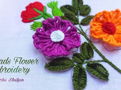 Amazing 3D Flower Embroidery | Beads Flower Hand Embroidery | Ep #7