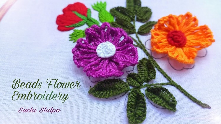 Amazing 3D Flower Embroidery | Beads Flower Hand Embroidery | Ep #7