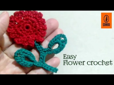 Aplikasi rajutan bunga || Easy flower applique crochet