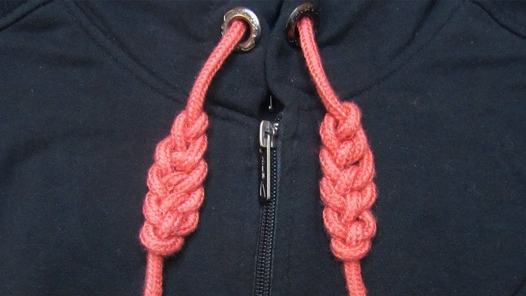 Ave Craft: How to Tie Hoodie Strings for beginners. Hoodie knots - single strand braid tutorial.