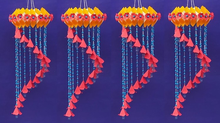DIY Easy Paper Flower Jhumar.Paper Flower Jhumar.New Jhumar Design With Paper.Paper Craft Ideas