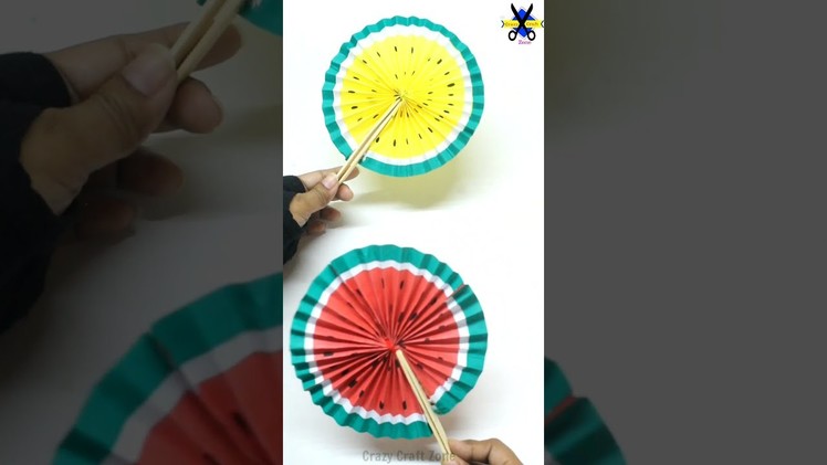 DIY Paper Fan.How to make Paper Fan.Easy Paper Craft #shorts