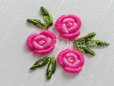 Easy bullion knot rose tutorial for beginners|bullion stitch rose embroidery