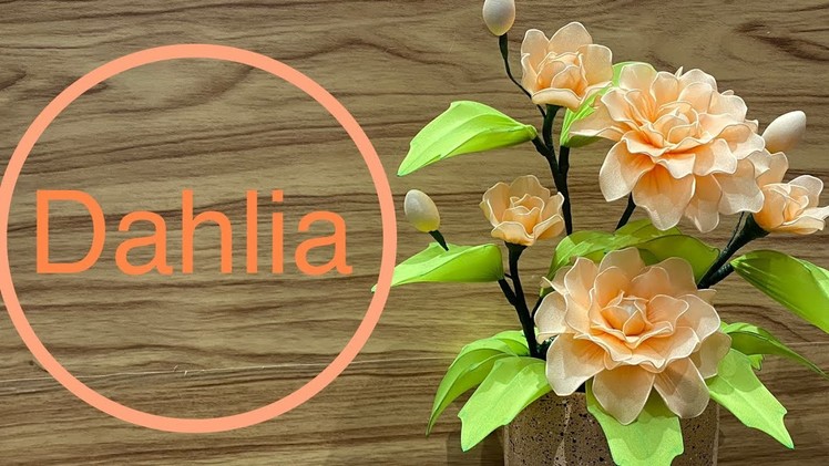 How To Make Easy Nylon Stocking Flower Step By Step ( Dahlia )