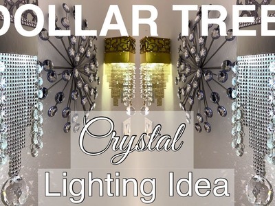 New Crystal DOLLAR TREE Lighting Idea! DIAMOND Wrap WALL Sconce