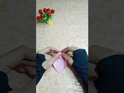 Origami Craft | Origami Round Flower Storage | Storage Box | Storage Bowl | Paper Craft | #shorts