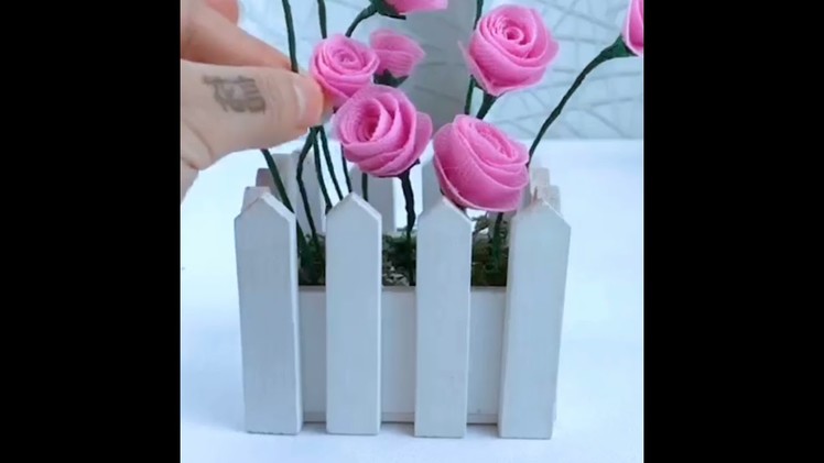 Paper flower ll flower making with paper ll paper crafts  #paperflower #crafts