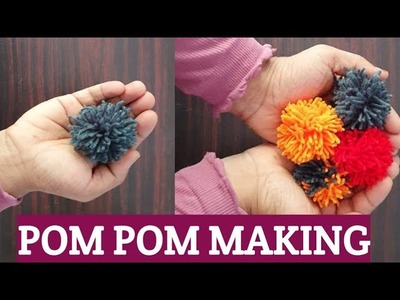 Pom pom making.woolen thread craft.pom pom making for beginners